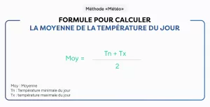 Formule pour calculer la moyenne de la température du jour